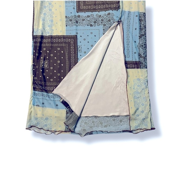 Urban Outfitters Frankie Mesh Midi Skirt Retro Patchwork Cottage Core SZ Large - Picture 6 of 9